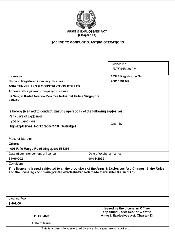 Licence _ Conduct Blasting [L_AE_001803_2021]