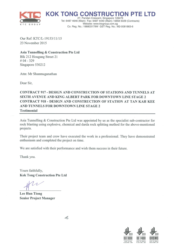 KOK TONG CONSTRUCTION PTE LTD